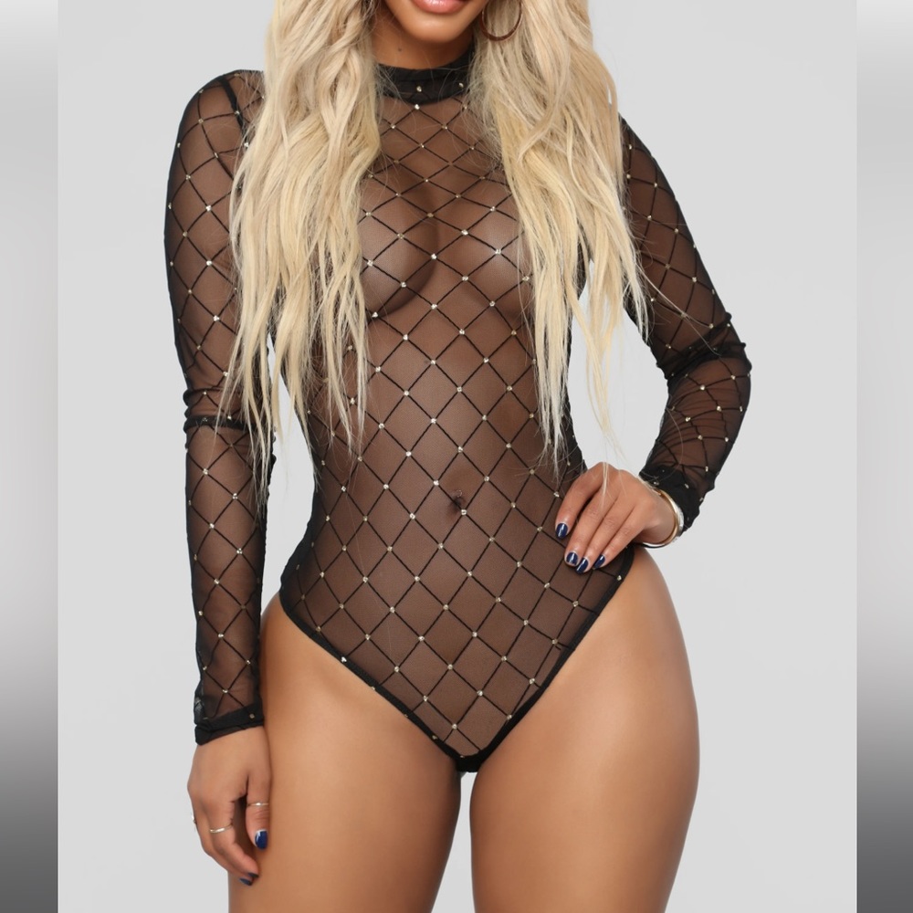Black & gold bodysuit
